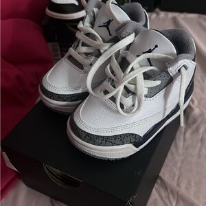 Kids White and Gray Sneakers